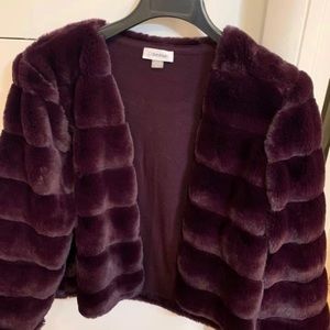 Calvin Klein Faux Fur Shrug/Jacket
